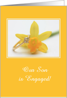 engagement of son announcement - daffodil spring engagement card