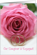 engagement of daughter announcement - pink rose card