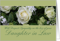 daughter in law White rose Sympathy card