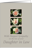 daughter in law three pink roses Sympathy card