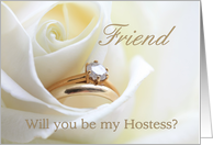 Friend Be My Hostess Bridal Set in White Rose card