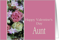 Aunt Happy Valentine’s Day pink and white roses card