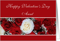 Aunt Happy Valentine’s Day red and white roses card