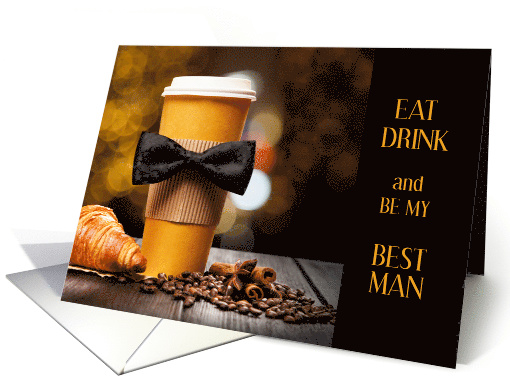 Best Man Wedding Attendant Request Eat Drink card (1586384)
