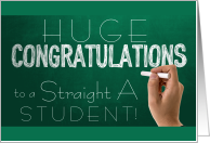Straight A Student Congratulations Green Chalkboard card