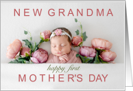 Grandma’s 1st Mother’s Day Pink Botanical card