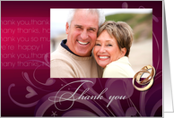 Thank you for being in our Anniversary Party . Elegant Floral Design Photo Card