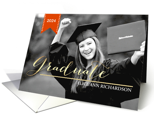 Class of 2024 Graduation Announcement Custom Photo card (1360540)