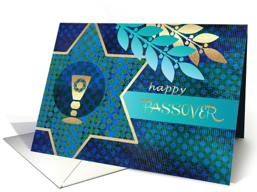 Happy Passover. Star of David and Kiddush Design card (1361324)