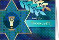 Happy Passover. Star of David and Kiddush Design card
