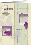 For Godfather on Father’s Day Elegant Leaf Collage card