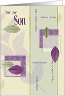 For Son on Father’s Day Elegant Leaf Collage card
