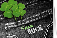 St. Patrick’s Day Party Invitation Shamrocks in the Jeans Pocket card