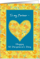 for Partner St Dwynwen’s Day Daffodils Heart card