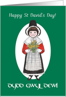 Bi-lingual St David’s Day Card, Welsh Costume card