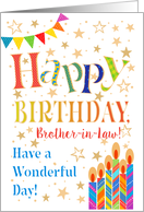 Brother in Law’s Birthday with Stars Bunting and Candles card