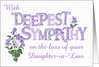 Custom Relation Sympathy on Loss of Daughter in Law with Violets card