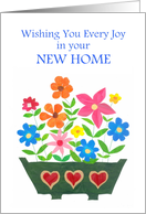 New Home Good Wishes with Flowers in Window Box card
