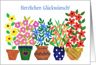 Congratulations in German with Flowers Blank Inside card