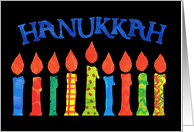 Hanukkah Greetings with Brightly Coloured Candles card