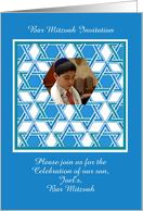 Bar Mitzvah Invitation Photocard card