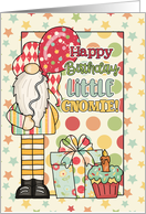 Happy Birthday Little Gnomie Balloon Gnome card