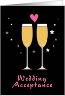 Wedding acceptance RSVP simple champagne card