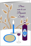 Invitation Passover Seder Kosher Wine and Matzah card