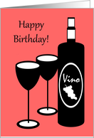 Shared Birthday Birthday Wine Bottle and Glasses card