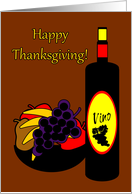 Thanksgiving Humor Wine Bottle and Fruit Bowl Card
