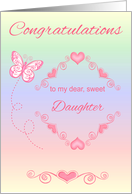 Congratulations to Daughter on Getting Her First Period with Hearts card