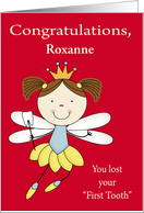 Congratulations on Losing First Tooth Custom Name Specific Girl card