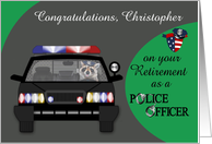 Congratulations on Retirement as Police Officer Custom Name Card