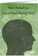 Invitations, Cancer Head Shaving Party, support, male bald silhouette card
