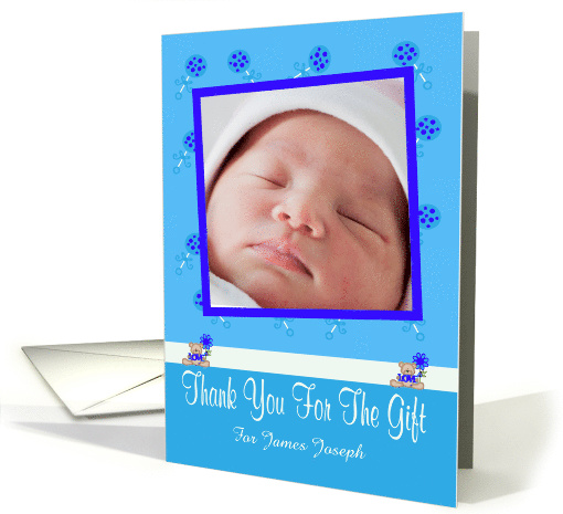 Thank You For The Baby Gift Custom Photo Card with a Boy... (935980)
