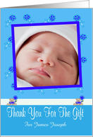 Thank You For The Baby Gift Custom Photo Card with a Boy and Bears card