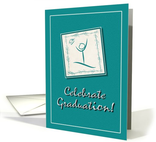 Graduation, Teal and White card (638566)