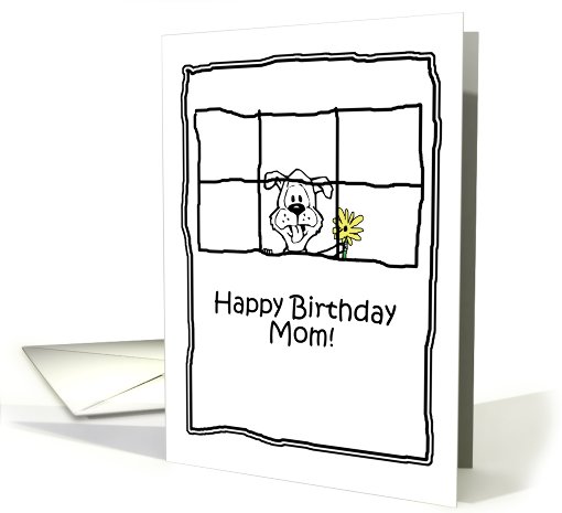 Birthday Mom Dog Flowers card (645758)