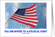 You Are Invited To A Political Event (United States Flag In The Wind) card