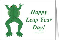 Happy Leap Year Day! (Green Jumping Frog) card