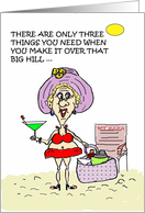 Hot Mama Over The Hill Martini Beach Card 