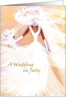 Wedding in July wedding Invitation, bride in white card