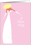 pink and white debut party invitation card