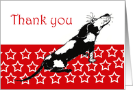 Nurses Day, Thank you , black and white dog. card