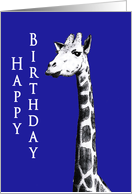Birthday for Ex Partner, Black and white drawing of giraffe card