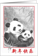 Happy Chinese New Year-Panda-Chinese Character card