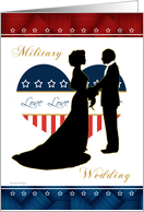 Military Wedding - Silhouette Stars and Stripes Heart card