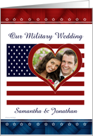 US Patriotic Military Wedding Personalized Photo Invitation card