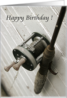 Happy Birthday-Fishing Rod and Reel card