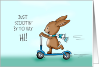 Just scootin’ by to say Hi! Bunny on scooter card